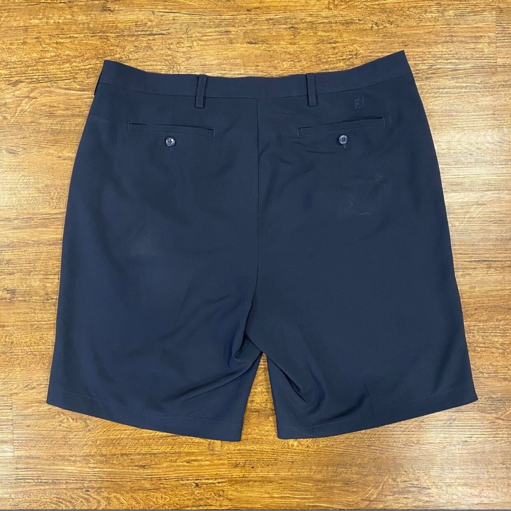 FJ FootJoy Blue Pleated Casual Performance Golf Chino Shorts Bermudas Men 38x10 - Picture 2 of 9